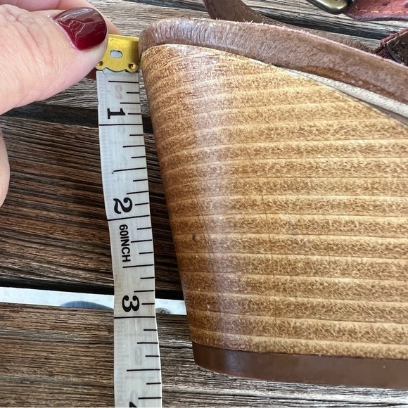 Miz Mooz Kenmare Leather Wedge Slingback Sandal Rust Brown EU 37 US 6.5/7 GUC - Picture 12 of 14